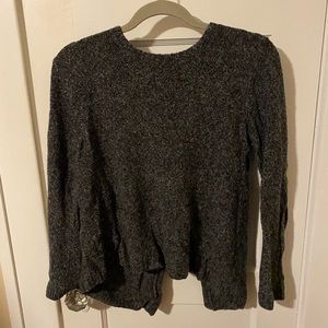 grey old navy sweater with open back